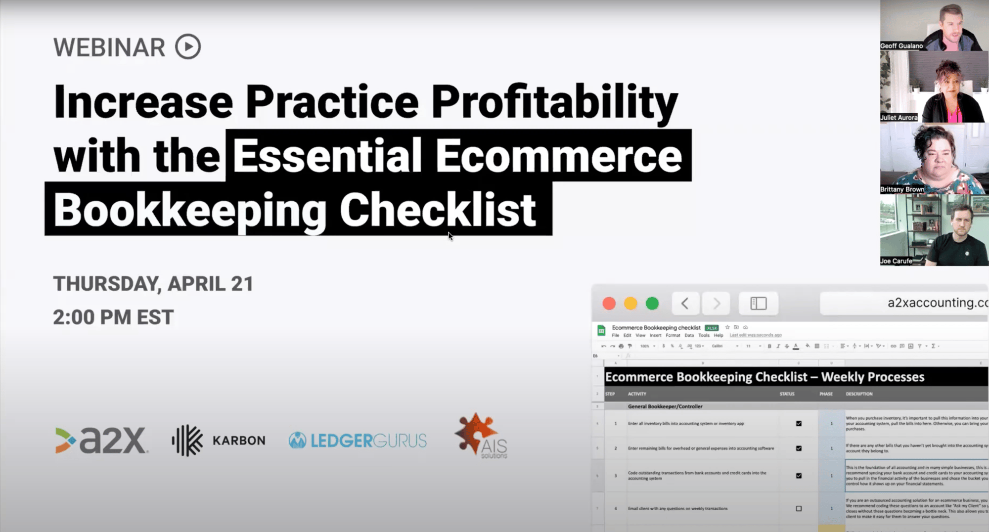 Ecommerce Bookkeeping Checklist Webinar Image