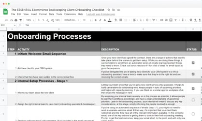 Ecommerce Onboarding Checklist Image